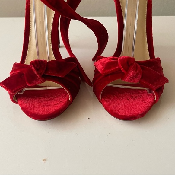 BIRMAN Velvet Red Shoes Size 6.5 - Picture 4 of 11